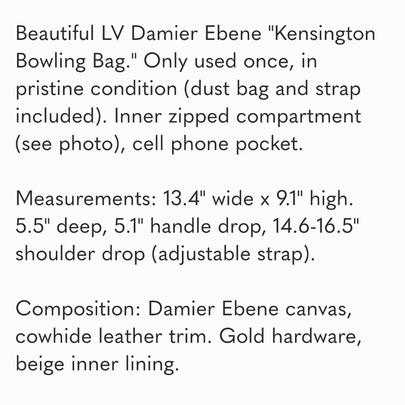 Louis Vuitton Damier Kensington Bowling Bag - Picture 9 of 9